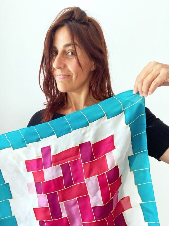 CARLA_VICIANA_ART_ON_SILK_GEOMETRIAS_MAGENTA_TURQUESA1